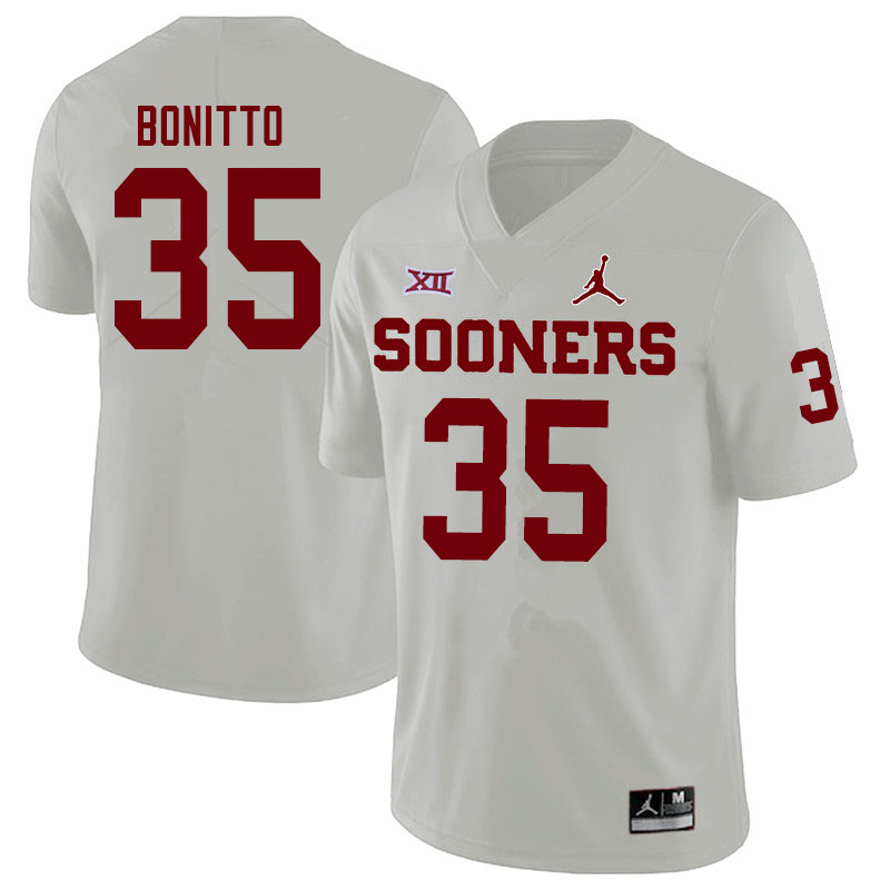Men #35 Nik Bonitto Oklahoma Sooners Jordan Brand College Football Jerseys Sale-White